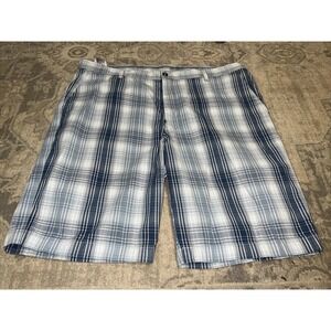 Levis Mens Size 42 Blue White Plaid Cargo Shorts